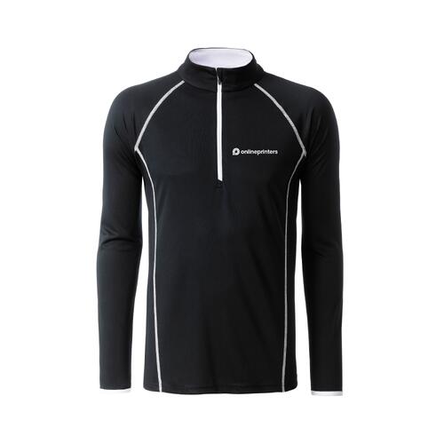 Maglietta sportiva a maniche lunghe con zip da uomo.