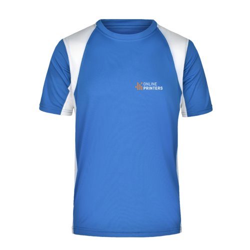T-shirt funzionale blu in poliestere da uomo.