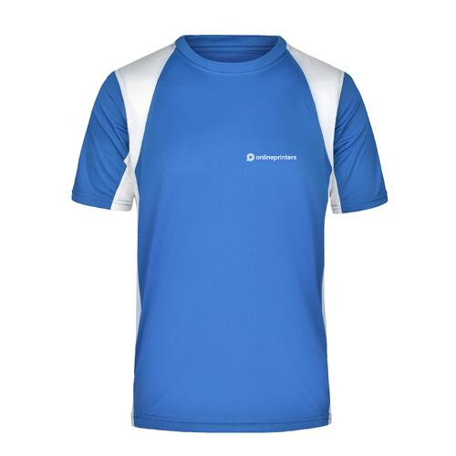 T-shirt funzionale blu in poliestere da uomo.