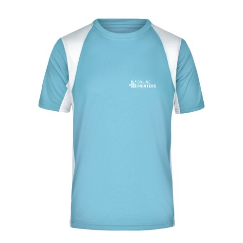 T-shirt funzionale in poliestere azzurro da uomo.