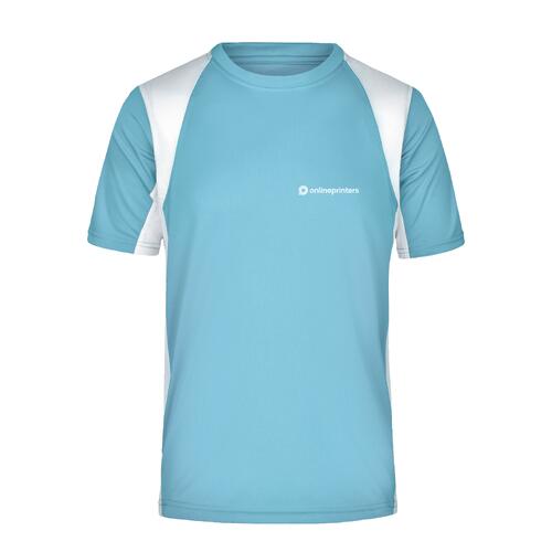 T-shirt funzionale in poliestere azzurro da uomo.