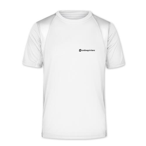 T-shirt funzionale bianca da uomo in materiale traspirante.