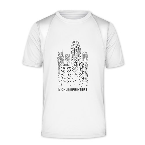 T-shirt funzionale bianca in poliestere da uomo.