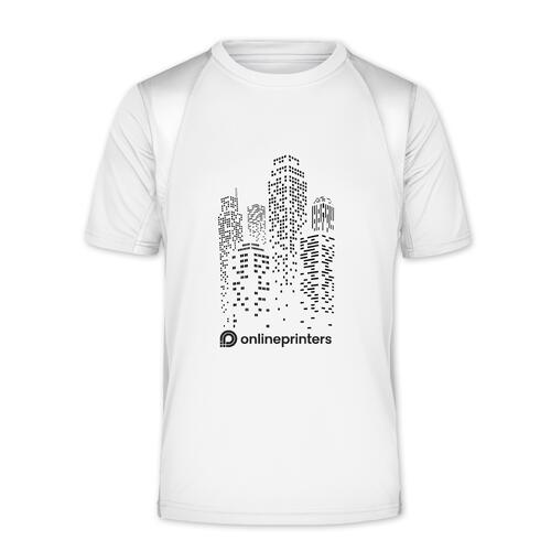 T-shirt funzionale bianca in poliestere da uomo.