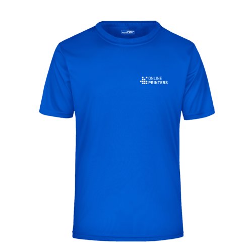 T-shirt blu royal in poliestere a maniche corte.
