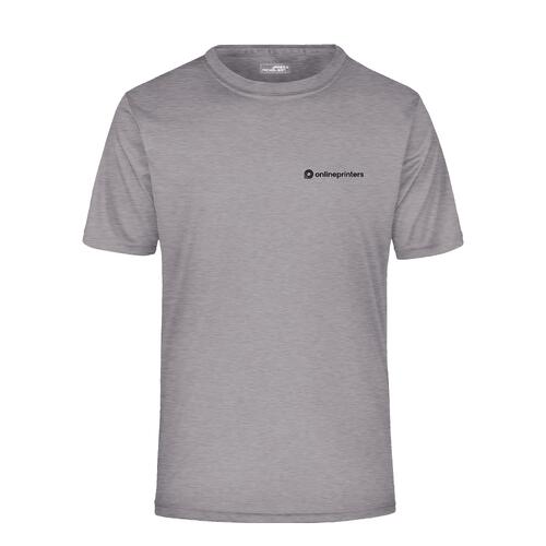 T-shirt in poliestere grigio m�lange a maniche corte.