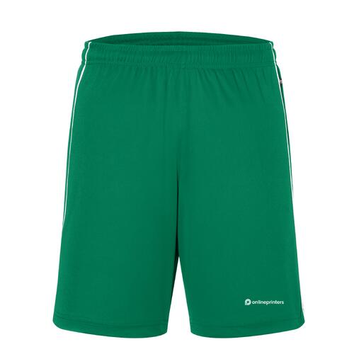 Pantaloncini da squadra verdi in materiale funzionale con elastico in vita.