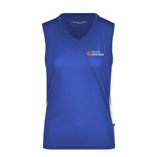 Canotta da donna in poliestere blu reale.