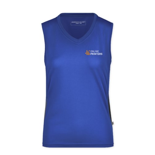 Canotta da donna in poliestere blu royal.