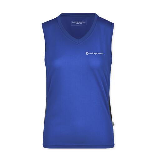 Canotta da donna in poliestere blu royal.