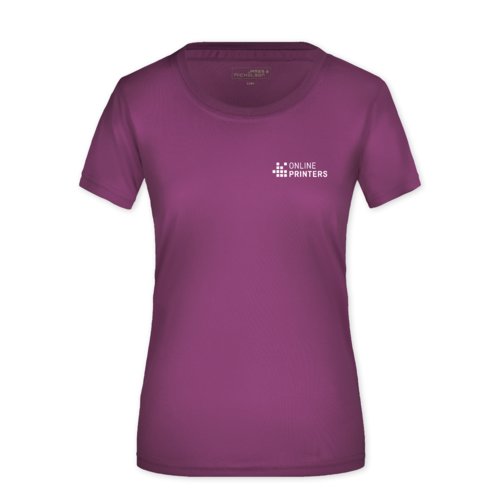 T-shirt viola in poliestere da donna.