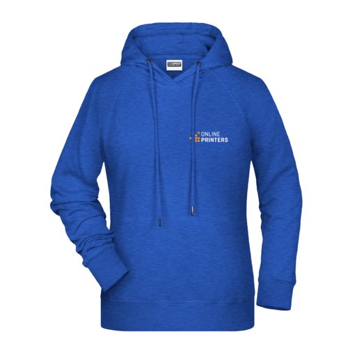 Felpa con cappuccio blu mlange in cotone-poliestere da donna con cappuccio.