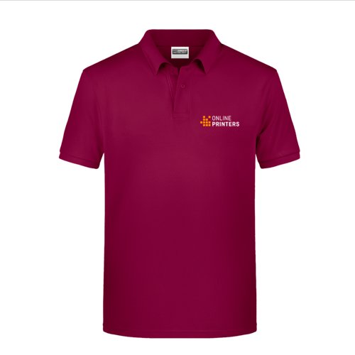 Polo in cotone bordeaux da uomo con abbottonatura corta.