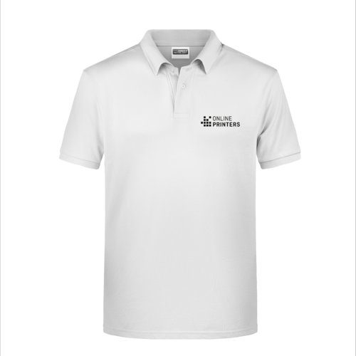 Polo bianco in cotone da uomo con abbottonatura corta.