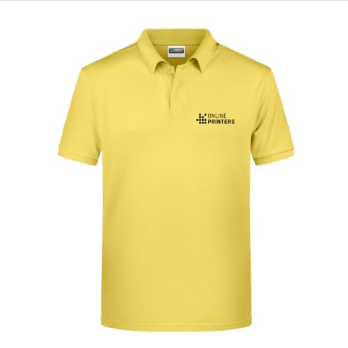 Polo giallo in cotone con abbottonatura corta.