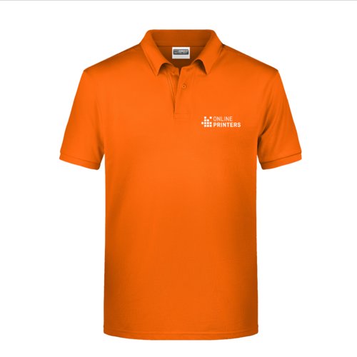 Polo arancione in cotone da uomo con abbottonatura corta.