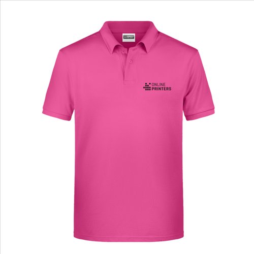 Polo in cotone rosa da uomo con abbottonatura corta.