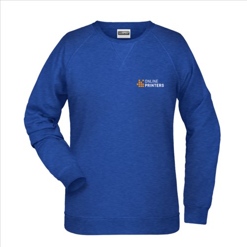 Felpa mlange blu in cotone e poliestere da donna.