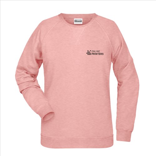 Felpa da donna rosa mlange in misto cotone-poliestere.