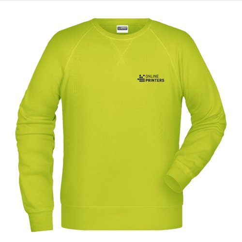 Felpa da uomo in misto cotone giallo neon.