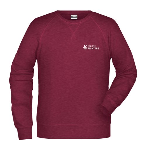 Felpa bordeaux in misto cotone-poliestere da uomo con collo rotondo.