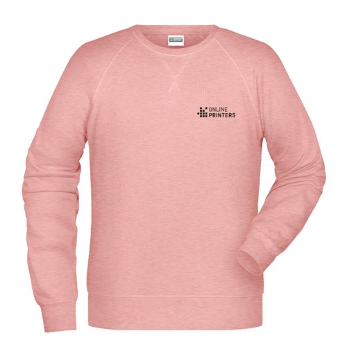 Felpa mlange rosa in misto cotone da uomo.