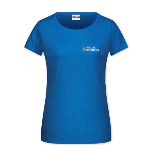 T-shirt da donna blu royal in cotone a maniche corte.
