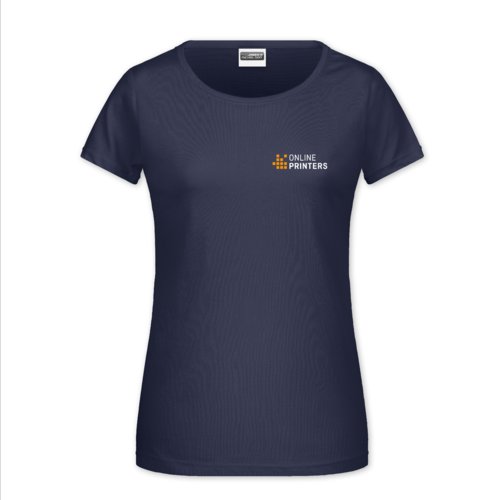 T-shirt blu scuro in cotone da donna a maniche corte.