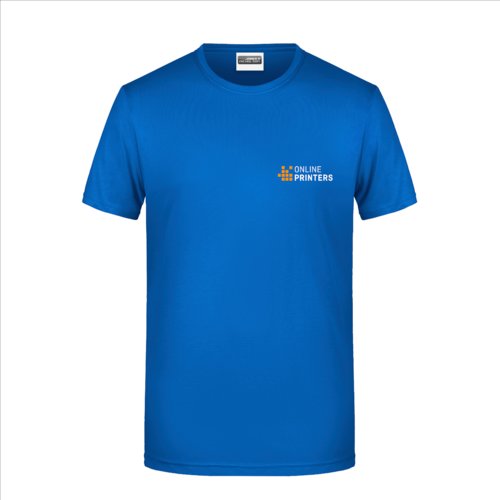 T-shirt da uomo in cotone blu reale con maniche corte.