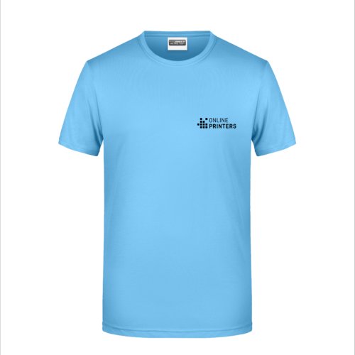 T-shirt in cotone azzurro con maniche corte e collo rotondo.