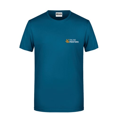 T-shirt in cotone color petrolio da uomo a maniche corte.