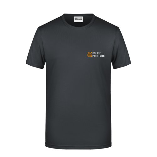T-shirt nera in cotone da uomo a maniche corte.