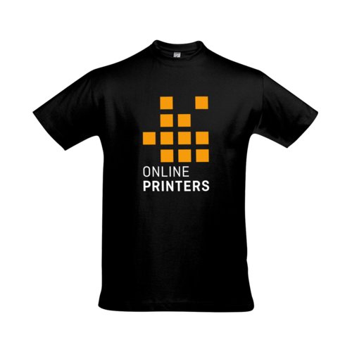T-shirt nera in cotone da uomo a maniche corte.