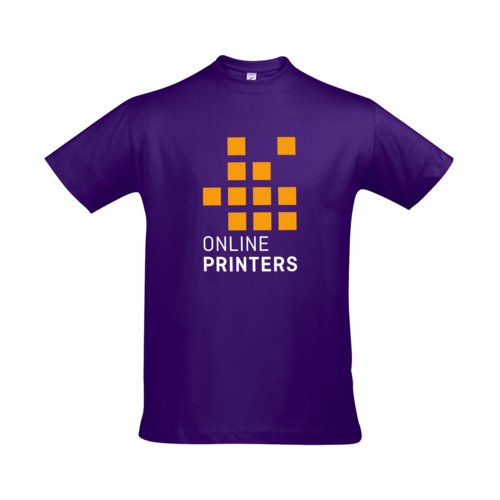 T-shirt in cotone viola scuro a maniche corte.