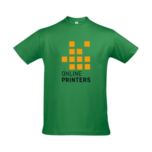 T-shirt verde in cotone da uomo a maniche corte.