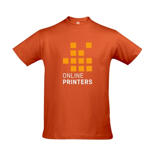 T-shirt arancione in cotone da uomo a maniche corte.