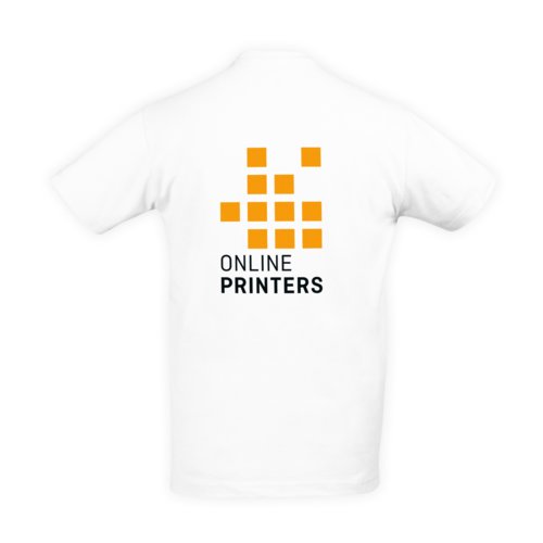 T-shirt bianca in cotone da uomo a maniche corte.