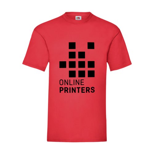 T-shirt rossa in cotone da uomo con maniche corte e collo rotondo.