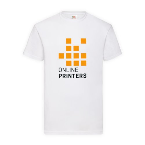 T-shirt bianca in cotone da uomo con maniche corte.