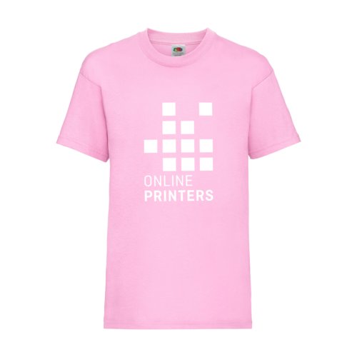 T-shirt rosa chiaro in cotone per bambini con maniche corte.