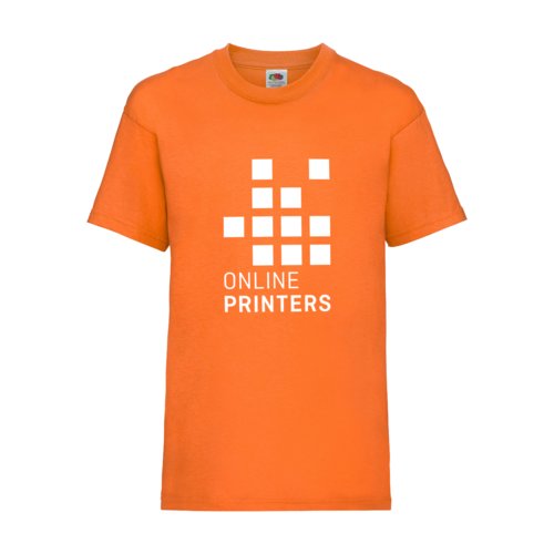 T-shirt arancione in cotone per bambini a maniche corte.