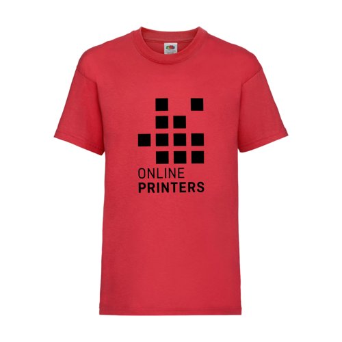 T-shirt rossa da bambino in cotone a maniche corte.