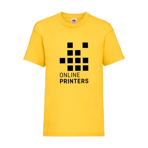 T-shirt gialla in cotone per bambini a maniche corte.
