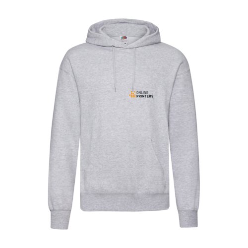 Felpa con cappuccio da uomo in misto cotone-poliestere grigio mlange.