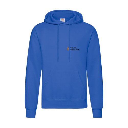 Felpa con cappuccio blu royal in misto cotone con cappuccio e tasca a marsupio.