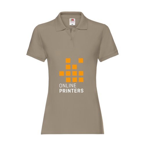Polo in cotone kaki da donna con maniche corte.