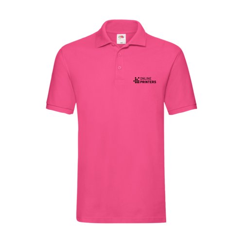 Polo in cotone fucsia da uomo con abbottonatura corta.