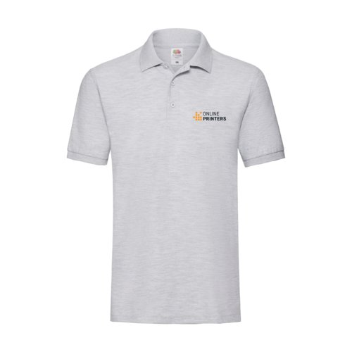 Polo da uomo in cotone grigio mlange con abbottonatura corta.