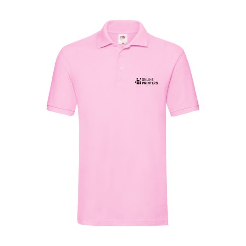 Polo in cotone rosa chiaro da uomo con abbottonatura corta.