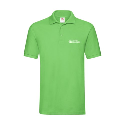 Polo in cotone verde mela da uomo con abbottonatura corta.